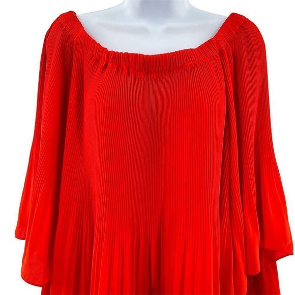 2/$30 Vince Camuto Accordion Pleated Off the Shoulder Flowy Top Blouse Medium - Picture 6 of 10